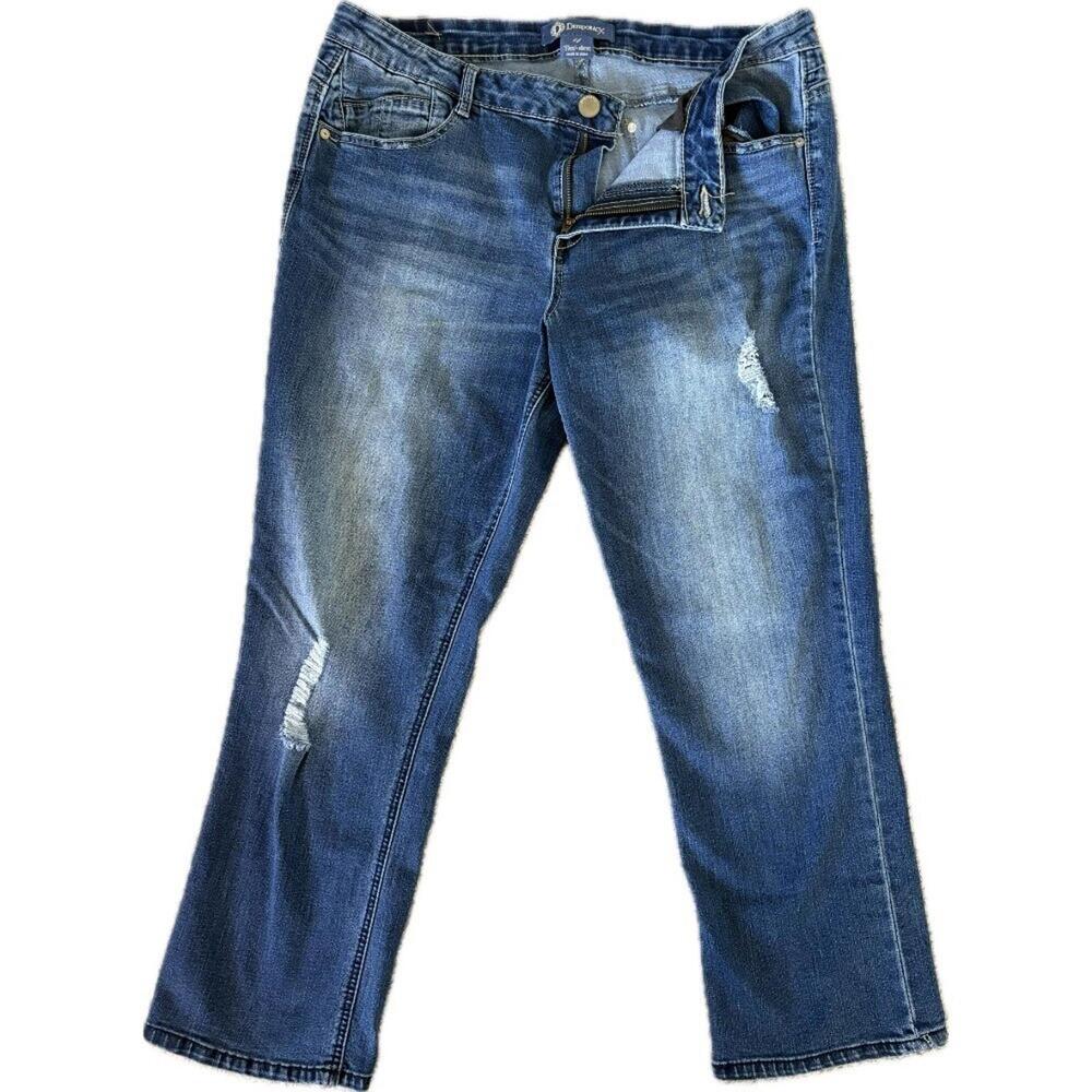 Democracy Distressed Denim Jeans Flex-ellent Stretch Ankle Women's Size 14 - Picture 2 of 12